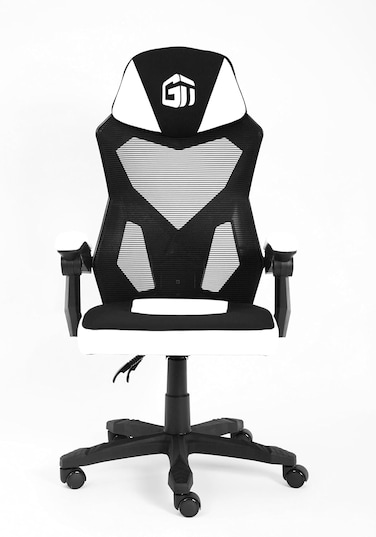 Ignite Gaming Chair &ndash; White Edition, Breathable Mesh &amp; Fabric, Ergonomic Design, Adjustable Height, PU Casters, 120KG Max Weight