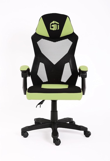 Ignite Gaming Chair &ndash; Green Edition, Breathable Mesh &amp; Fabric, Ergonomic Design, Adjustable Height, PU Casters, 120KG Max Weight