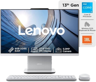 Lenovo IdeaCentre AIO 24IRH9 All-in-One Desktop, 23.8" FHD IPS 100Hz Display, Intel Core i3-1315U, 16GB DDR5 RAM, 1TB SSD, Wireless Keyboard &amp; Mouse, Microsoft 365 Basic + Office Home 2024
