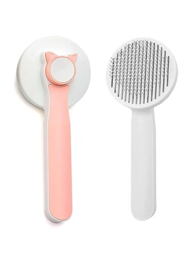 X spring Cat Grooming Brush, Dog Shedding Brush for Grooming, Cat Brush with Release Button, Cat Comb Pet Massage Tool Suitable for Long or Short Pet Hair Cleaner, Removes Tangles and Loose Fur