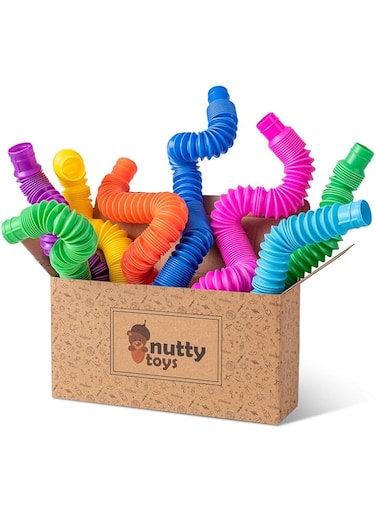 Nutty Toys Pop Tubes - Sensory Toys - Toddler Toys  8 Pack Large  Endless Creativity &amp; Fun for Kids - Connect &amp; Pop! Top ADHD Autism Fidget 2024, Best Boy &amp; Girl Christmas Stocking Stuffers Gift Idea