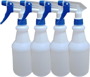 LACOT Spray Bottles 750 ml (25oz) with colored triggers refillable empty HDPE Plastic Spray Bottles for Cleaning/Gardening/saloons etc. leak Proof Heavy Duty Water Bottles 4 pcs/Pack (BLUE)