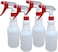 LACOT Spray Bottles 750 ml (25oz) with colored triggers refillable empty HDPE Plastic Spray Bottles for Cleaning/Gardening/saloons etc. leak Proof Heavy Duty Water Bottles 4 pcs/Pack (RED)