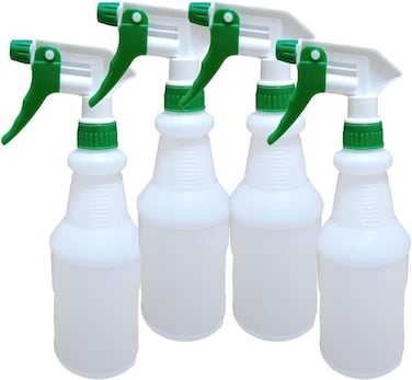 Lacot 750 HDPE Empty Spray Bottles (4-pcs) for Cleaning Solution, Plants, Pets, and More