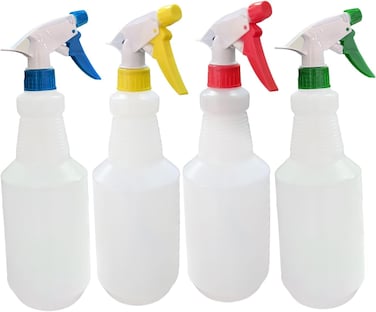 Lacot 750 HDPE Empty Spray Bottles (4-pcs) for Cleaning Solution, Plants, Pets, and More