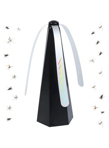 Fly Fan for Dining Table, Outdoor Fly Repeller Insect Repellent Fan Insect Food Protector Portable Usb Diamond Shaped Rechargeable Fan for Indoor Fly Trap Fan Dining Table Patio Fly Repeller (Black)