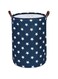 Another30 Foldable Laundry Basket with Lid, 40X50CM Laundry Basket bag Freestanding Dirty Clothes Basket Toys Storage Bucket with Handle (Blue Star)