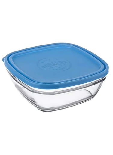 Lys square container stackable bowl with lid Blue 11 CM 300 ML