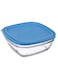 Lys square container stackable bowl with lid Blue 11 CM 300 ML