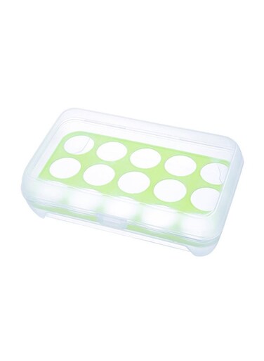 15 Grid Egg Storage Box Clear/Green