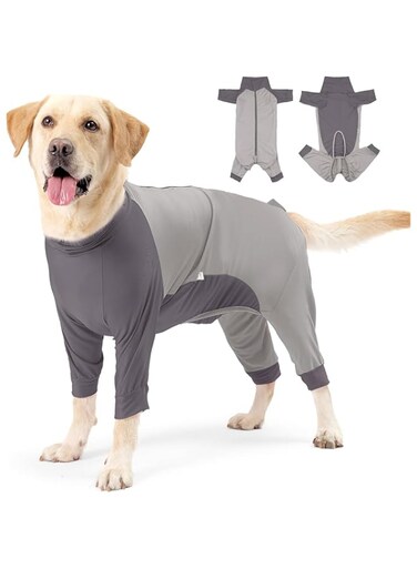 NALACAL Dog Onesie, Dog Surgery Recovery Suit, Dogs After Spayed Suit, for Female Male, Anti Licking Breathable Dog Onesies, Anti Shedding Body Suit for Small Medium Large Dog, Gray/XL
