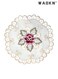 4 pcs Exquisite White Lace Embroidered Cutwork Round Doilies Placemats Vase Pads (11.8 inch x 11.8 inch), with Delicate Floral Design for Home Decor, Ideal Table Accents for Any Occasion