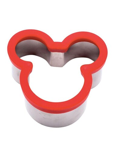 Mickey Mouse Shape Stainless Steel Cookie Cutter Set Red/Silver 10x9.2x4.5cm