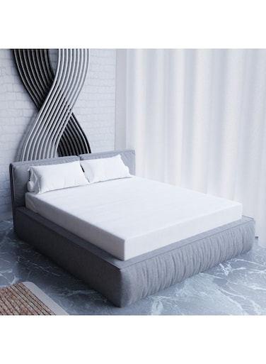 Cotton Premium Microfiber Plain Fitted Sheet &acirc;&euro;&ldquo; White &acirc;&euro;&ldquo; 150 x 200 cm with 2 Pillowcases   Soft, Elastic, Wrinkle-Resistant Bed Sheet Set