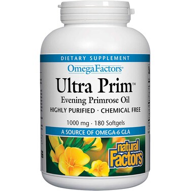 Natural Factors Ultra Prim Evening Primrose Oil, 1000 mg, 180 Softgels