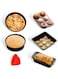 Cooking &amp; Baking Set 5 Piece Non Stick Bakeware and cooking pan set&ndash; Food Grade Carbon Steel Cake, Toast, Pizza Tray, &amp; Deep Baking Trays with Silicone Mit for Baking Cakes &amp; Cookies