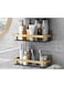 JANNAH 2Pcs Bathroom Shelf No Drilling Wall Mounted Bathroom Storage Rack Floating Shelf Hanging Shelf For Home Storage (Gold)