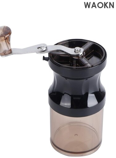 Premium Coffee Bean Grinder with 9 Adjustable Grind Settings &acirc;&euro;&ldquo; Stainless Steel Manual Hand Crank Mill for Espresso, French Press, Drip Coffee, Aeropress &amp; Pour Over &acirc;&euro;&ldquo; Compact &amp; Portable, Easy to Clean Washable Design, Ideal for Home, Camping, Travel (Black)