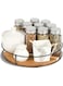 YHRY 9Inch Acacia Wood Lazy Susan Organizers with Steel Sides, Lazy Susan Turntable, Kitchen Turntable Storage, for Cabinet, Table, Countertop, Pantry Organization
