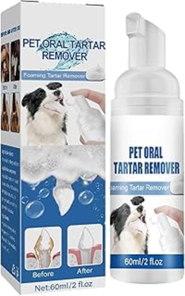 Pet Teeth Cleaning Foam, Oral Spray Pets, Pet Clean Teeth Cleaning Spray, Pet Teeth Cleaning Spray, Dog Oral Care Spray, Dental Care Bad Breath Treatmentfor Dogs &amp; Cats Natural Breath Freshener, 60ML