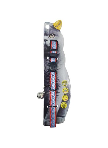 Swooosh The Glow Park Nylon Reflective Safe Cat Collar - Red