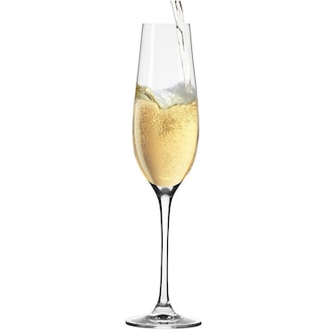 Crystal Clear Flute Champagne, Set of 6 Pieces, 210 ml