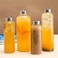 BPA-Free Borosilicate Glass Bottle with Stainless Steel Lid, 500 ml Pack of 6 pcs