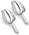 2 Pcs Value Pack. U-Shaped Stainless Steel Ice Cube Scoop with Perforated Drain Hole, Size: 19.5 cm