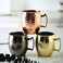 4 Pieces Value Pack, Hammered Stainless Steel Moscow Mule Mugs with Handle. 530 ml &ndash; Gold