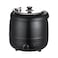 10 Liter – Insulated Electric Soup Warmer (Black) with adjustable thermostat control.