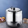 10 Liter – Insulated Electric Soup Warmer (Silver) with adjustable thermostat control.