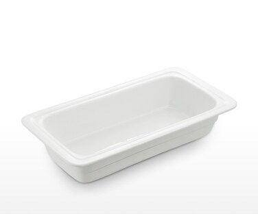 Ceramic GN Pan Chafing Insert, Quartar Size: 1/3 x 65 mm (325mm x 176 mm x 65 mm)