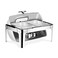 Roll Top Chafing Dish (Rectangular) with glass window for Catering, Hotels & Restaurants, 9 liters