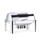 Roll Top Chafing Dish (Rectangular) with glass window for Catering, Hotels & Restaurants, 9 liters