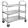 3-tier Stainless Steel Trolley with 360° rotation castor wheels, Size: 96 cm x 50 cm x 96 cm