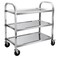 3-tier Stainless Steel Trolley with 360&deg; rotation castor wheels, Size: L-75 cm x W-40 cm x H-86 cm