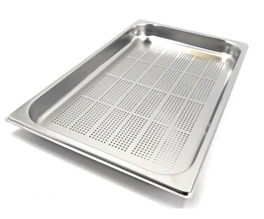 Perforated Stainless steel gastronorm (GN) container/pan 1/1 (530 x 325 x 40 mm) Capacity: 5.1 liters, Value Pack of 3 pieces