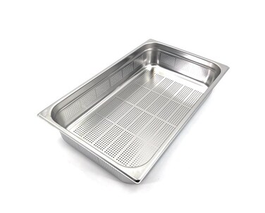 Perforated Stainless steel gastronorm (GN) container/pan 1/1 (530 x 325 x 100 mm) Capacity: 13.5 liters, Value Pack of 3 pieces