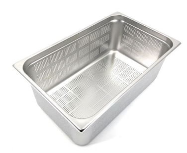 Perforated Stainless steel gastronorm (GN) container/pan 1/1 (530 x 325 x 200 mm) Capacity: 28 liters, Value Pack of 3 pieces