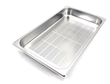 Perforated Stainless steel gastronorm (GN) container/pan 1/2 (325 x265 x 65 mm) Capacity: 4 liters, Value Pack of 3 pieces