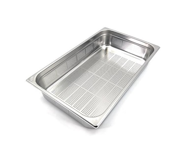 Perforated Stainless steel gastronorm (GN) container/pan 1/2 (325 x265 x 100 mm) Capacity: 6 liters, Value Pack of 3 pieces