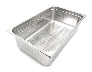Perforated Stainless steel gastronorm (GN) container/pan 1/2 (325 x265 x 150 mm) Capacity: 8.5 liters, Value Pack of 3 pieces