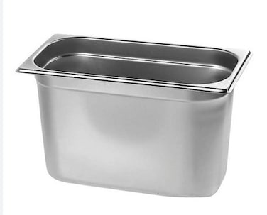 Stainless steel gastronorm (GN) container/pan 1/9 (176 x 108 x 150 mm) Capacity: 1.2 liter,  Value Pack of 6 Pieces