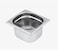 Stainless steel gastronorm (GN) container/pan 1/6 (176 x 162 x 100 mm) Capacity: 1.5 liter, Value Pack of 6 pieces