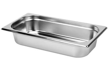 Stainless steel gastronorm (GN) container/pan 1/3 (325 x 176 x 65 mm) Capacity: 2.4 liter, Value Pack of 10 Pieces