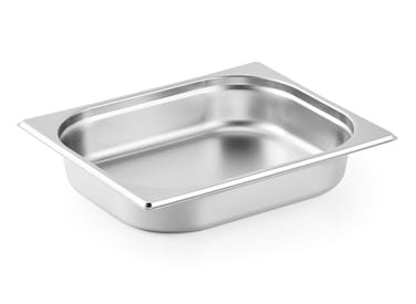 Stainless steel gastronorm (GN) container/pan 1/2 (325 x265 x 65 mm) Capacity: 4 liters, Value Pack of 3 pieces