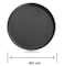 Durable Round Anti Skid Serving Tray, Stackable, Size: 40 cm,  Black,  Value Pack of 12 Pcs