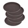 Durable Round Anti Skid Serving Tray, Stackable, Size: 40 cm,  Black,  Value Pack of 12 Pcs