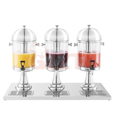 Stainless Steel Dome Cover Juice Dispenser, 8+8+8 = 24 liter