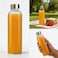 BPA-Free Borosilicate Glass Bottle with Stainless Steel Lid, 1000 ml Pack of 6 pcs